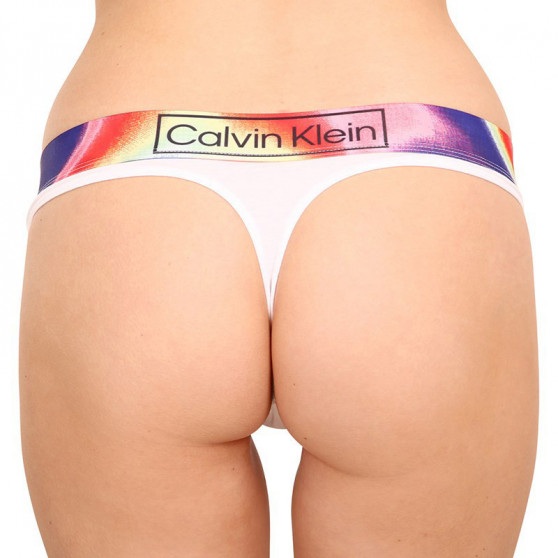 Stringi damskie Calvin Klein ponadwymiarowy białe (QF6859E-100)