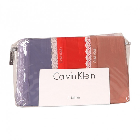 3PACK majtki damskie Calvin Klein wielokolorowe (QD3804E-147)