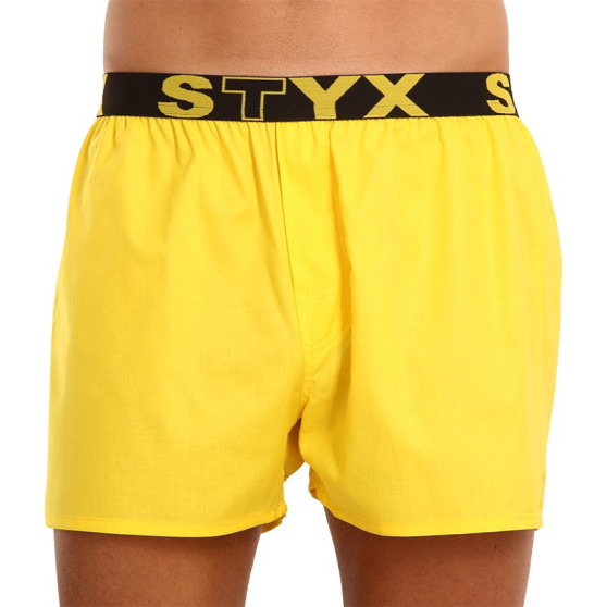 Spodenki męskie Styx sportowe elastyczne żółte (B1068)