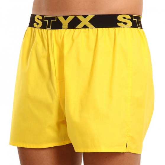 Bokserki męskie Styx sportowe elastyczne żółte (B1068)