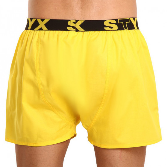 Spodenki męskie Styx sportowe elastyczne żółte (B1068)