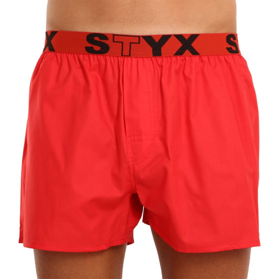 Spodenki męskie Styx sportowe elastyczne czerwone (B1064)