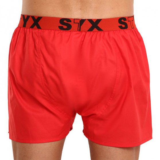 Spodenki męskie Styx sportowe elastyczne czerwone (B1064)