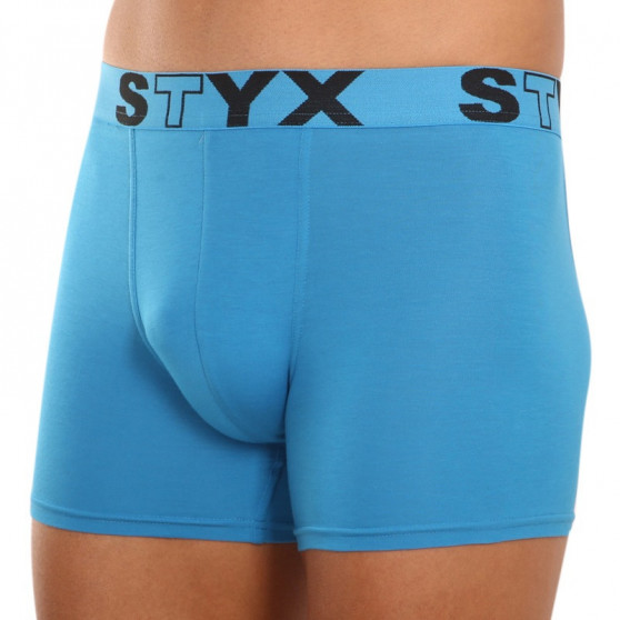Bokserki męskie Styx długie sportowe elastyczne jasnoniebieskie (U969)