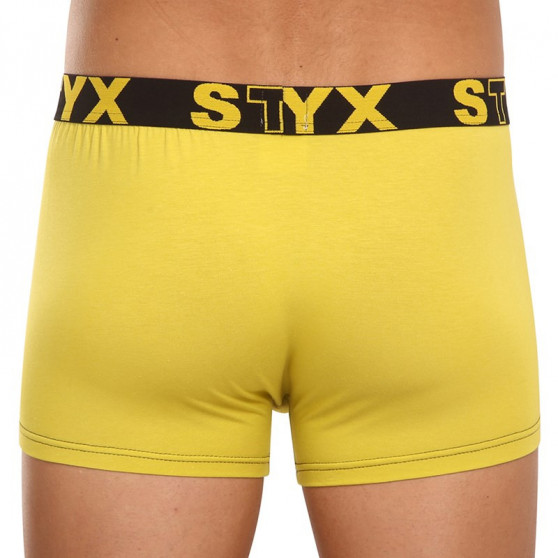 Bokserki męskie Styx guma sportowa zielono-żółta (G1065)