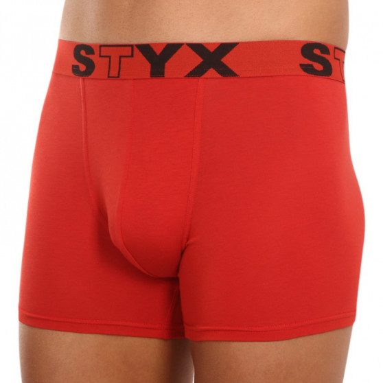 Bokserki męskie Styx długie sportowe elastyczne czerwone (U1064)