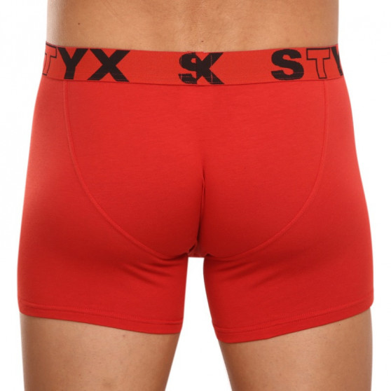 Bokserki męskie Styx długie sportowe elastyczne czerwone (U1064)