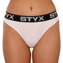 Stringi damskie Styx sportowe elastyczne białe (IT1061)
