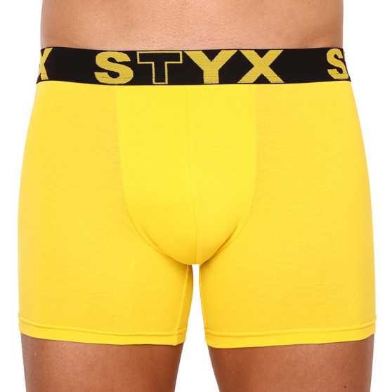Bokserki męskie Styx długie sportowe elastyczne żółte (U1068)