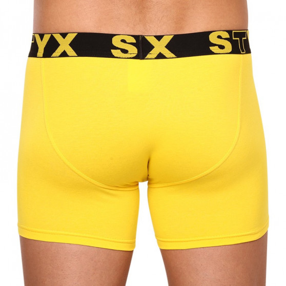 Bokserki męskie Styx długie sportowe elastyczne żółte (U1068)