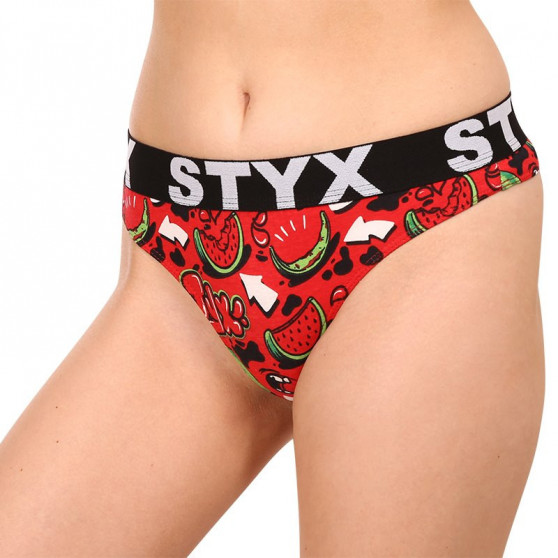 Stringi damskie Styx artystyczne sportowe gumowe melony (IT1459)