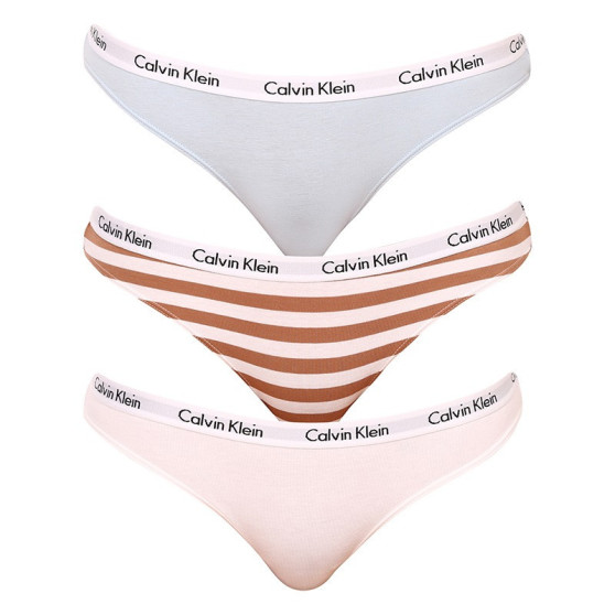 3PACK majtki damskie Calvin Klein ponadwymiarowy wielokolorowe (QD3801E-642)
