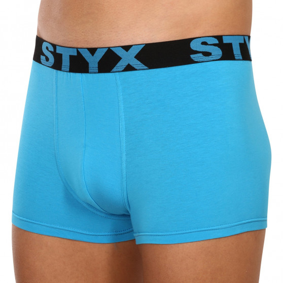 Bokserki męskie Styx sportowe elastyczne ponadwymiarowy jasnoniebieskie (R1169)