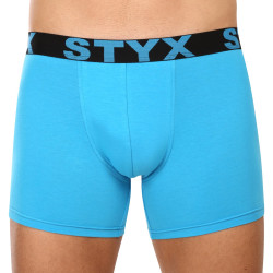 Bokserki męskie Styx długie sportowe elastyczne jasnoniebieskie (U1169)