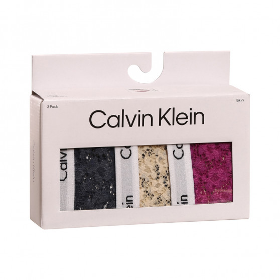 3PACK majtki damskie Calvin Klein ponadwymiarowy wielokolorowe (QD3975E-6Q2)