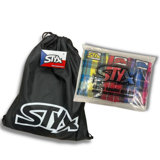 3PACK bokserki męskie Styx sportowe elastyczne ponadwymiarowy wielokolorowe (R96706369)