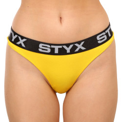 Stringi damskie Styx sportowe elastyczne żółte (IT1068)