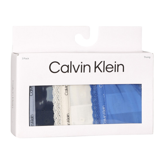 3PACK stringi damskie Calvin Klein wielokolorowe (QD3802E-BOX)