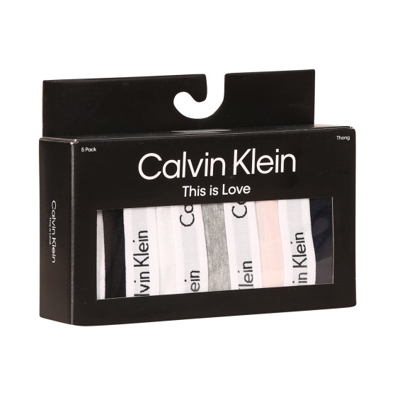 5PACK stringi damskie Calvin Klein wielokolorowe (QD3585E-E6T)