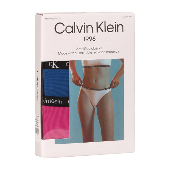 2PACK damskie figi brazylijskie Calvin Klein wielokolorowe (QD5037E-C0Z)