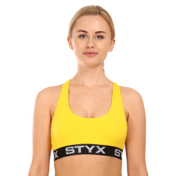 Biustonosz damski Styx sportowy żółty (IP1068)