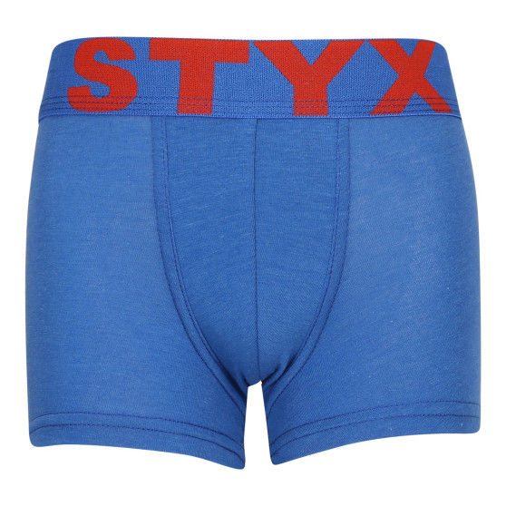 Bokserki dziecięce Styx sportowe elastyczne niebieskie (GJ967)
