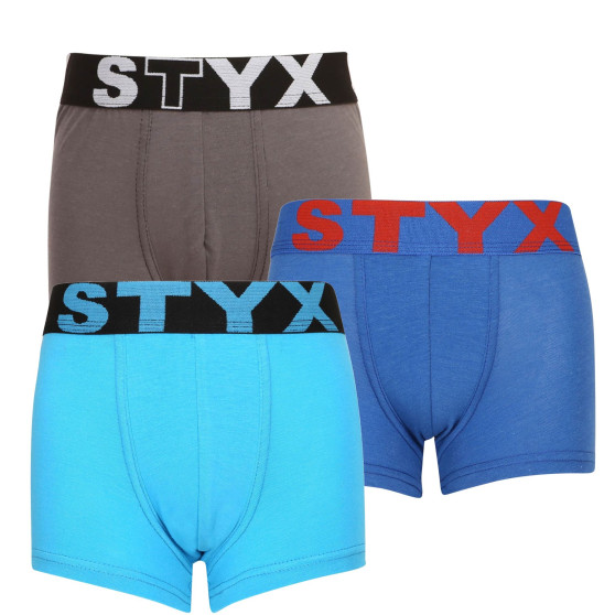 3PACK bokserki dziecięce Styx sportowe elastyczne wielokolorowe (3GJ96739)
