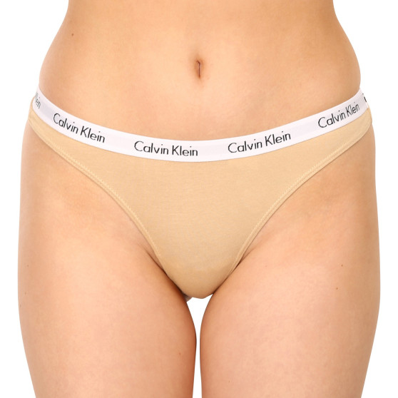 3PACK stringi damskie Calvin Klein wielokolorowe (QD3587E-BP4)