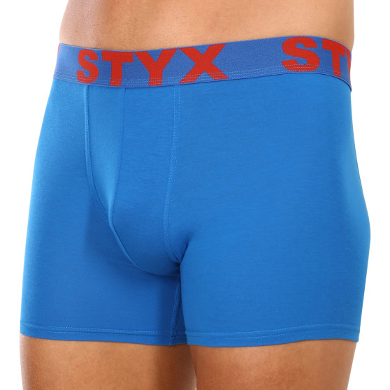Bokserki męskie Styx długie sportowe elastyczne niebieskie (U1167)