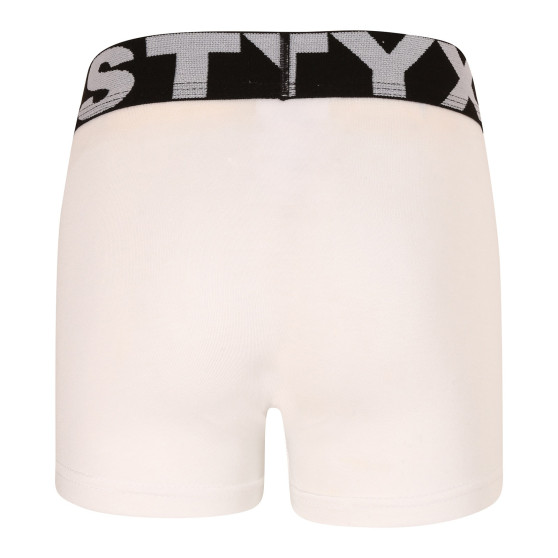 Bokserki dziecięce Styx sportowe elastyczne białe (GJ1061)