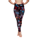 Wesołe legginsy damskie Dedoles fitness Neonowe kwiaty (D-W-AW-LGS-C-RP-1098)