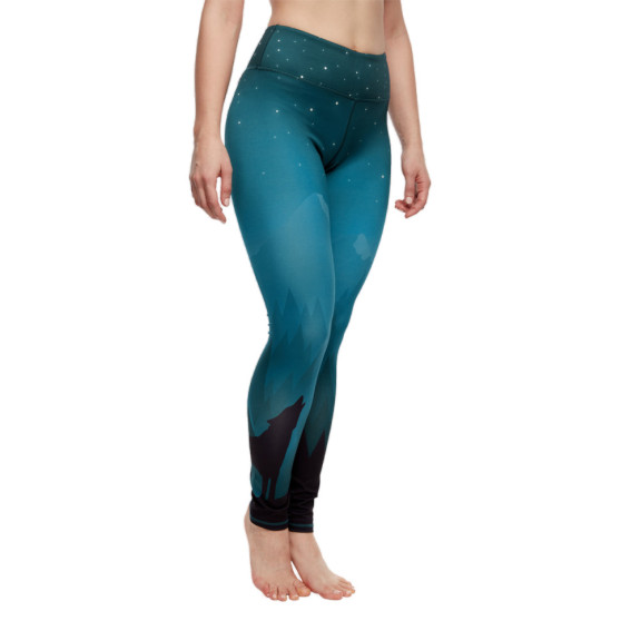 Wesołe legginsy damskie Dedoles fitness Dark Wolf (D-W-AW-LGS-C-RP-1088)