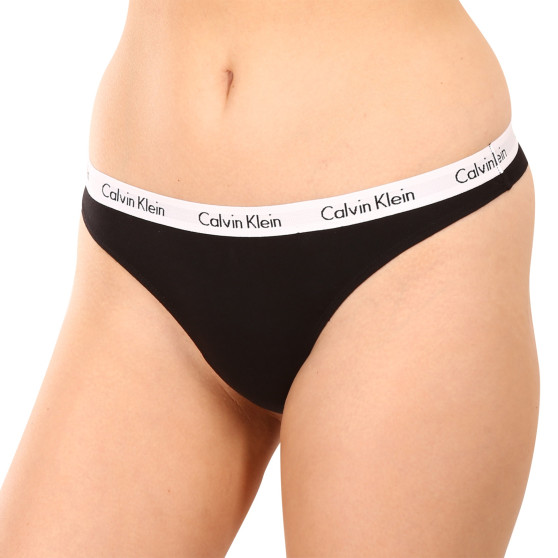 3PACK stringi damskie Calvin Klein czarny (QD3587E-001)