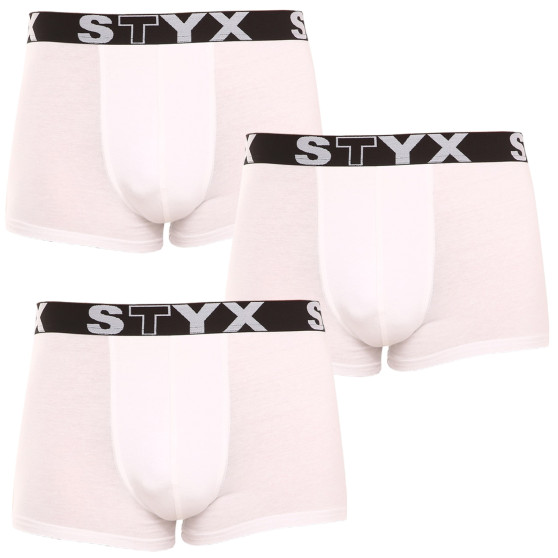 3PACK bokserki męskie Styx sportowe elastyczne białe (3G1061)