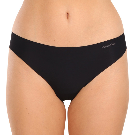 Stringi damskie Calvin Klein bezszwowe czarne (D3428E-001)