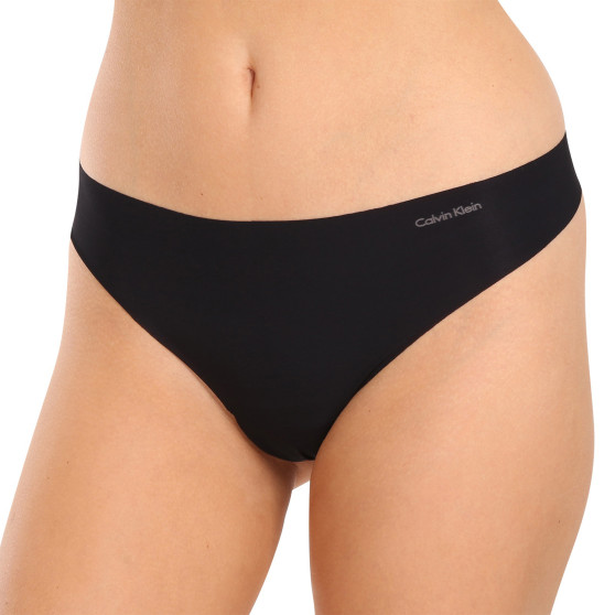 Stringi damskie Calvin Klein bezszwowe czarne (D3428E-001)