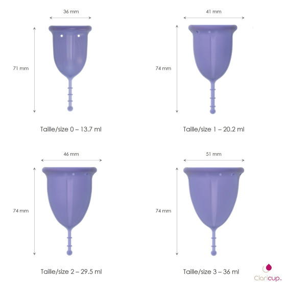 Kubeczek menstruacyjny Claricup Violet 0 (CLAR05)