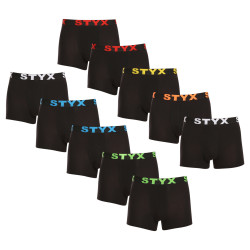 10PACK bokserki męskie Styx sportowe elastyczne czarne (10G9601)