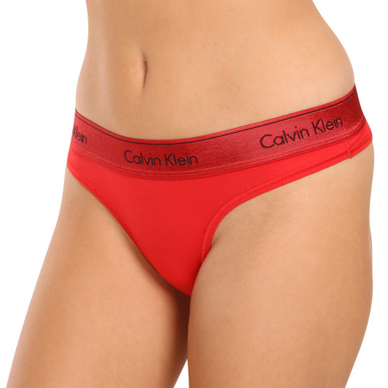 Damskie figi brazylijskie Calvin Klein czerwone (QF7452E-XAT)