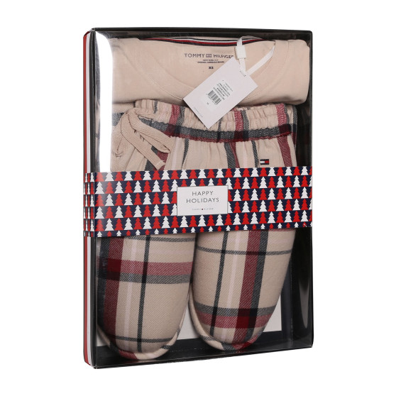 Piżama damska Tommy Hilfiger z kapciami wielokolorowa w pudełku upominkowym (UW0UW04853 0TA)