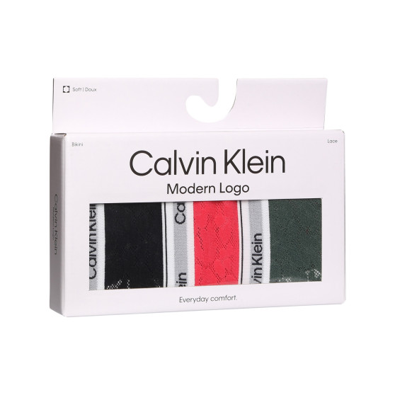 3PACK majtki damskie Calvin Klein ponadwymiarowy wielokolorowe (QD5080E-GP6)