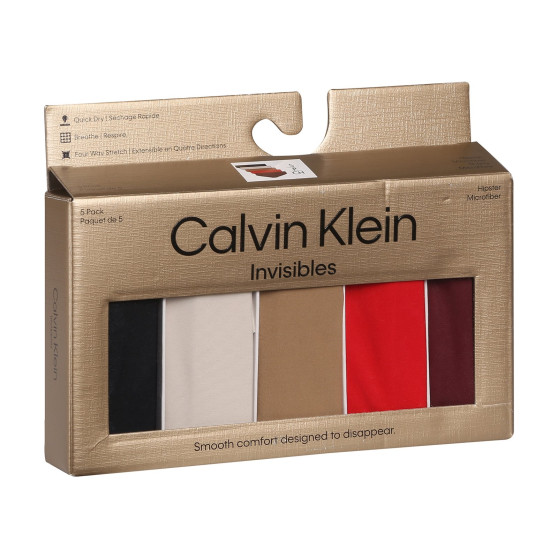 5PACK majtki damskie Calvin Klein bezszwowe wielokolorowe (QD5148E-HW1)