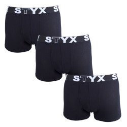 3PACK bokserki męskie Styx sportowe elastyczne oversize czarne (3R960)