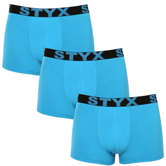 3PACK bokserki męskie Styx sportowe elastyczne jasnoniebieskie (3G1169)