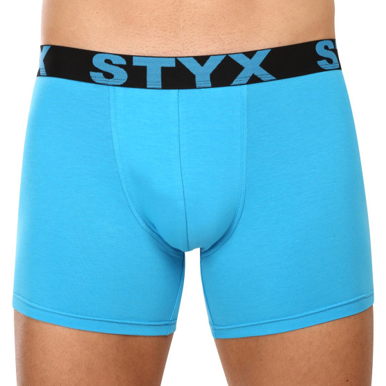 3PACK bokserki męskie Styx długie sportowe elastyczne jasnoniebieskie (3U1169)