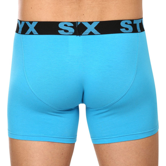 3PACK bokserki męskie Styx długie sportowe elastyczne jasnoniebieskie (3U1169)