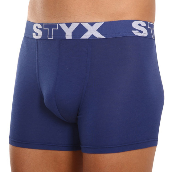 3PACK bokserki męskie Styx długie sportowe elastyczne ciemnoniebieskie (3U968)