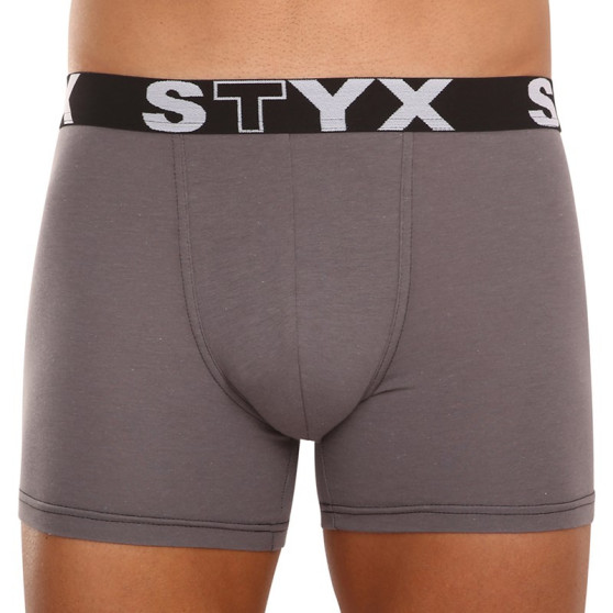 3PACK bokserki męskie Styx długie sportowe elastyczne ciemnoszare (3U1063)