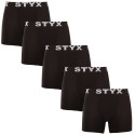5PACK bokserki męskie Styx długie sportowe elastyczne czarne (5U960)
