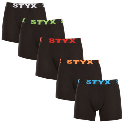 5PACK bokserki męskie Styx długie sportowe elastyczne czarne (5U9602)